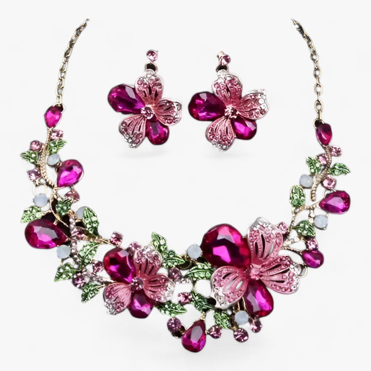 FleurGlow - Floral Bridal Jewelry Set
