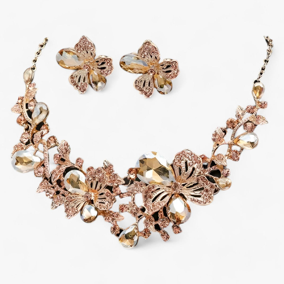 FleurGlow - Floral Bridal Jewelry Set
