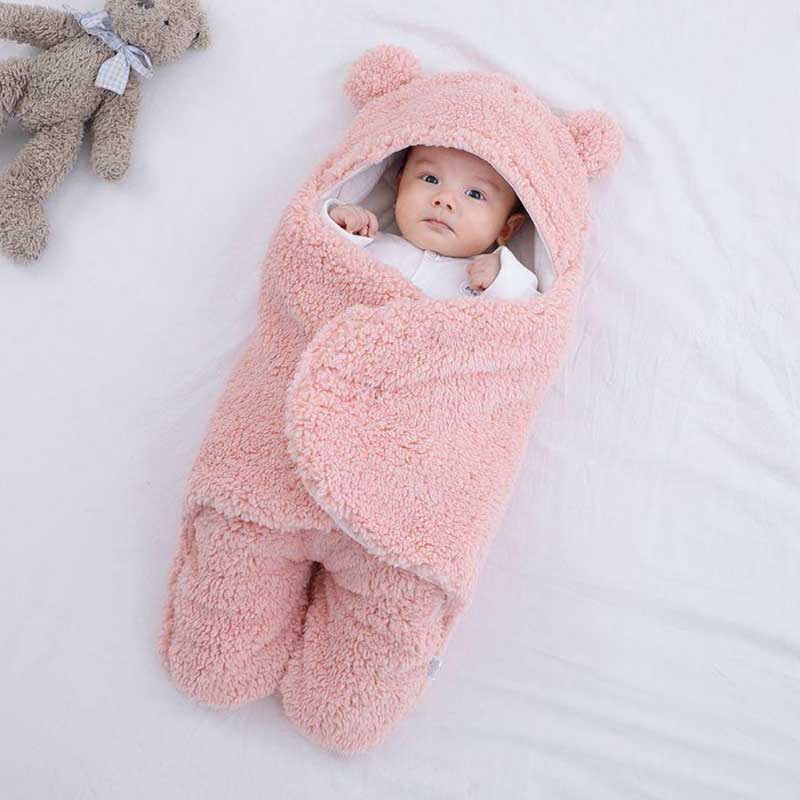 CosyCub - Teddy Fleece Baby Swaddle Sleeping Bag