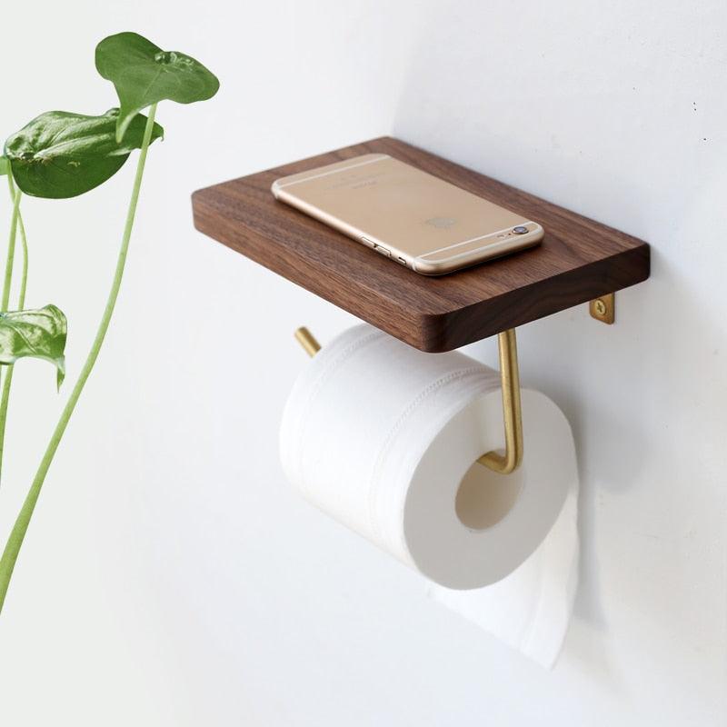 WoodNest - Wooden Toilet Roll Holder & Shelf