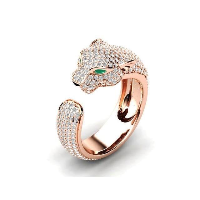 Livia - Adjustable Jaguar Ring in 18K Silver and Rose Gold