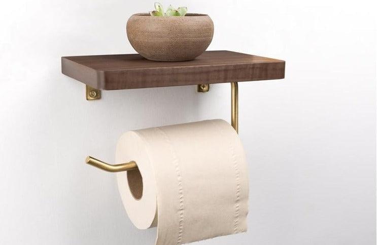 WoodNest - Wooden Toilet Roll Holder & Shelf