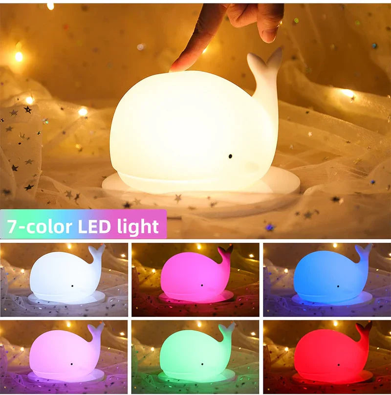 GlowWhale Whale Night Light with Colour Effects
