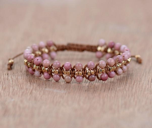 Amara - Rhodonite Beaded Bracelet for Women