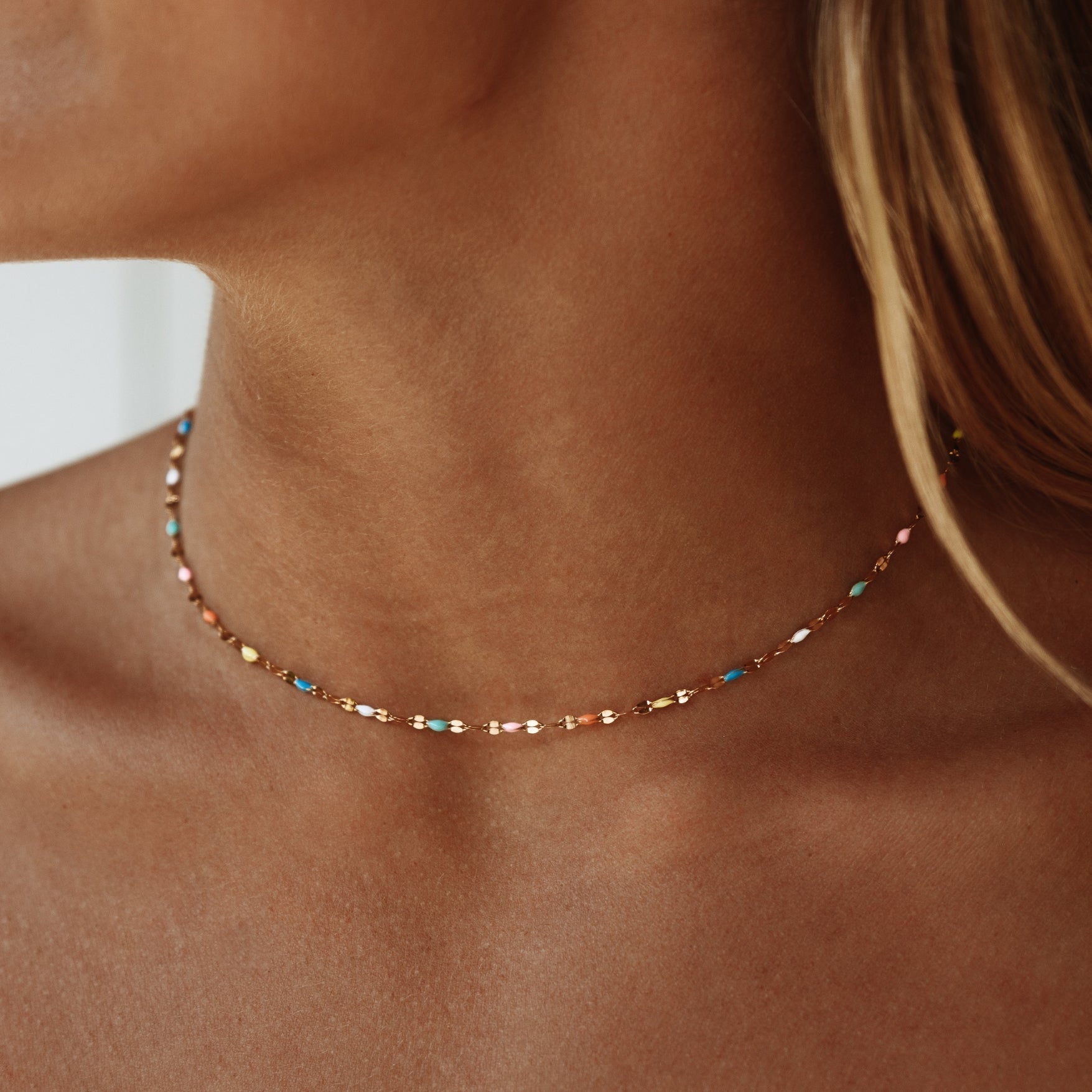 Selina - Rainbow Enamel Choker for Women