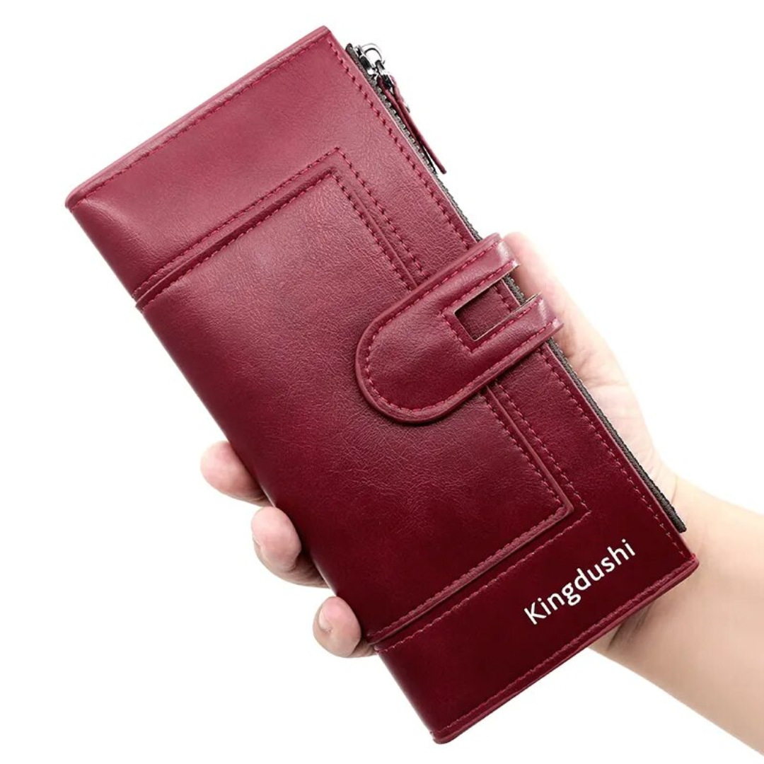 ElegantLeather - Long Leather Wallet for Women