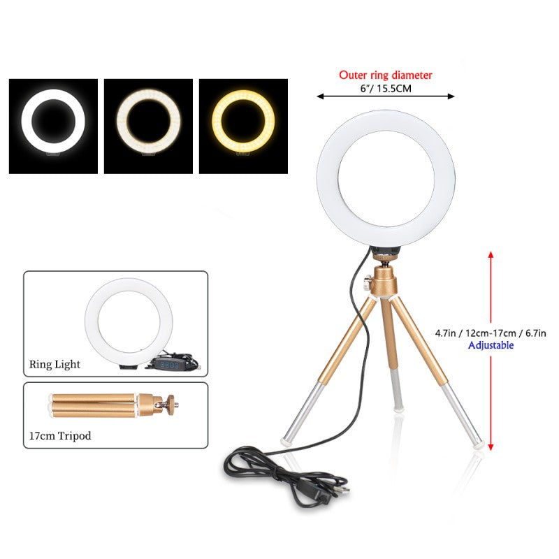RubyGlow Ring Light - Adjustable USB Photo Lighting