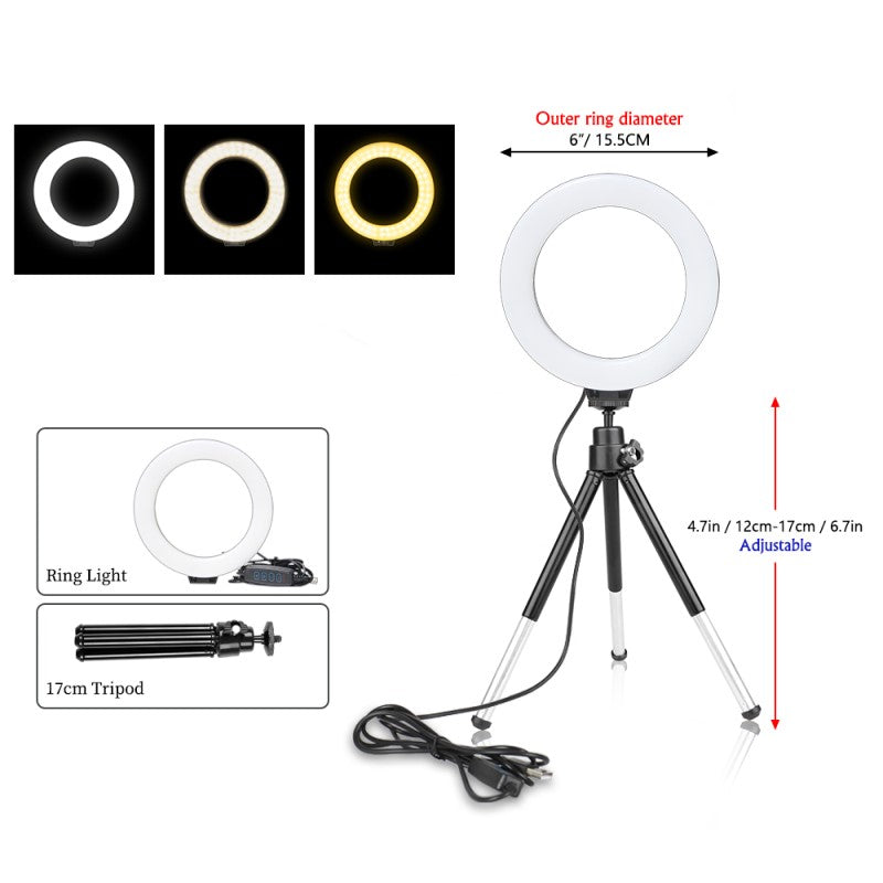 RubyGlow Ring Light - Adjustable USB Photo Lighting
