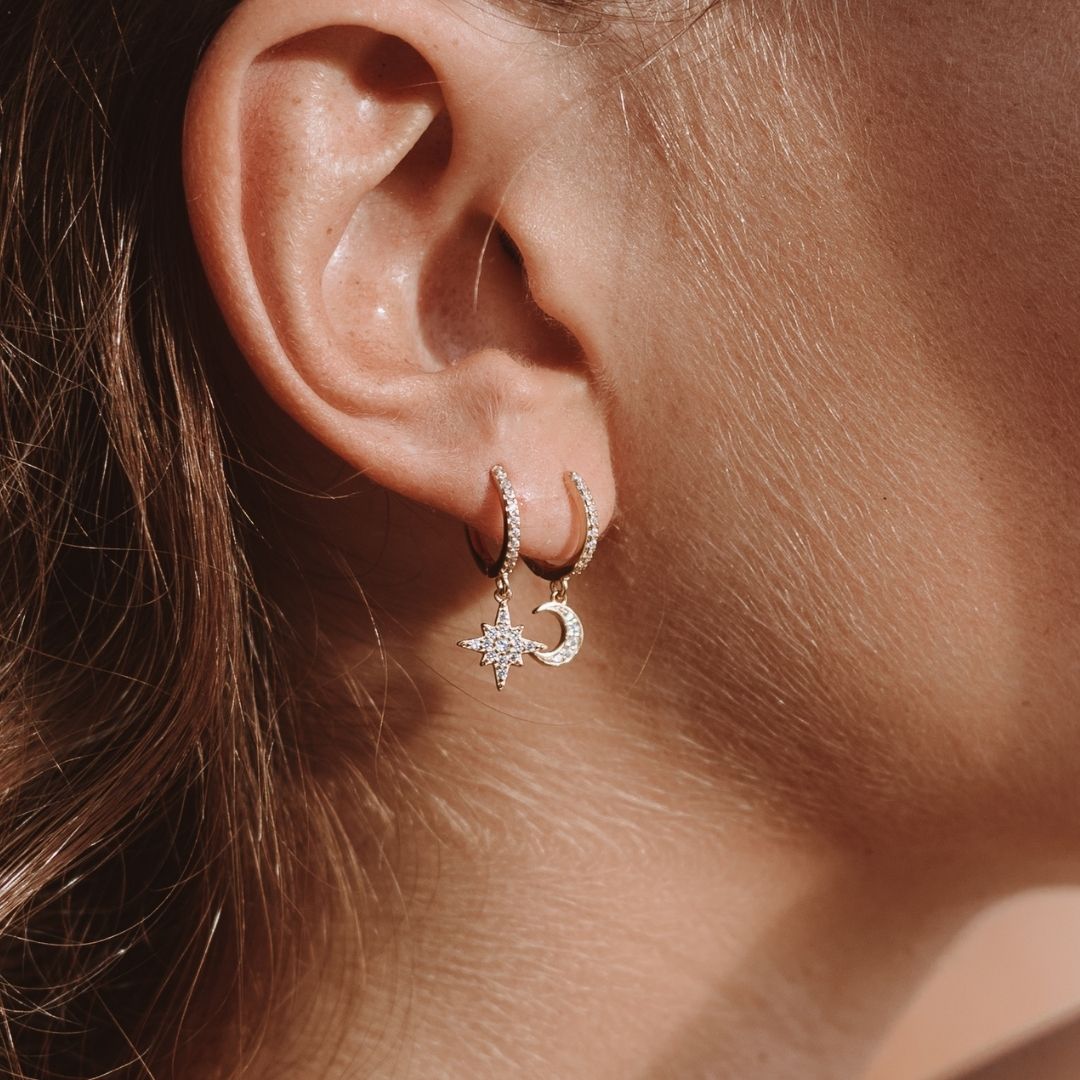 Lunara - Moon and Star Earrings for Women