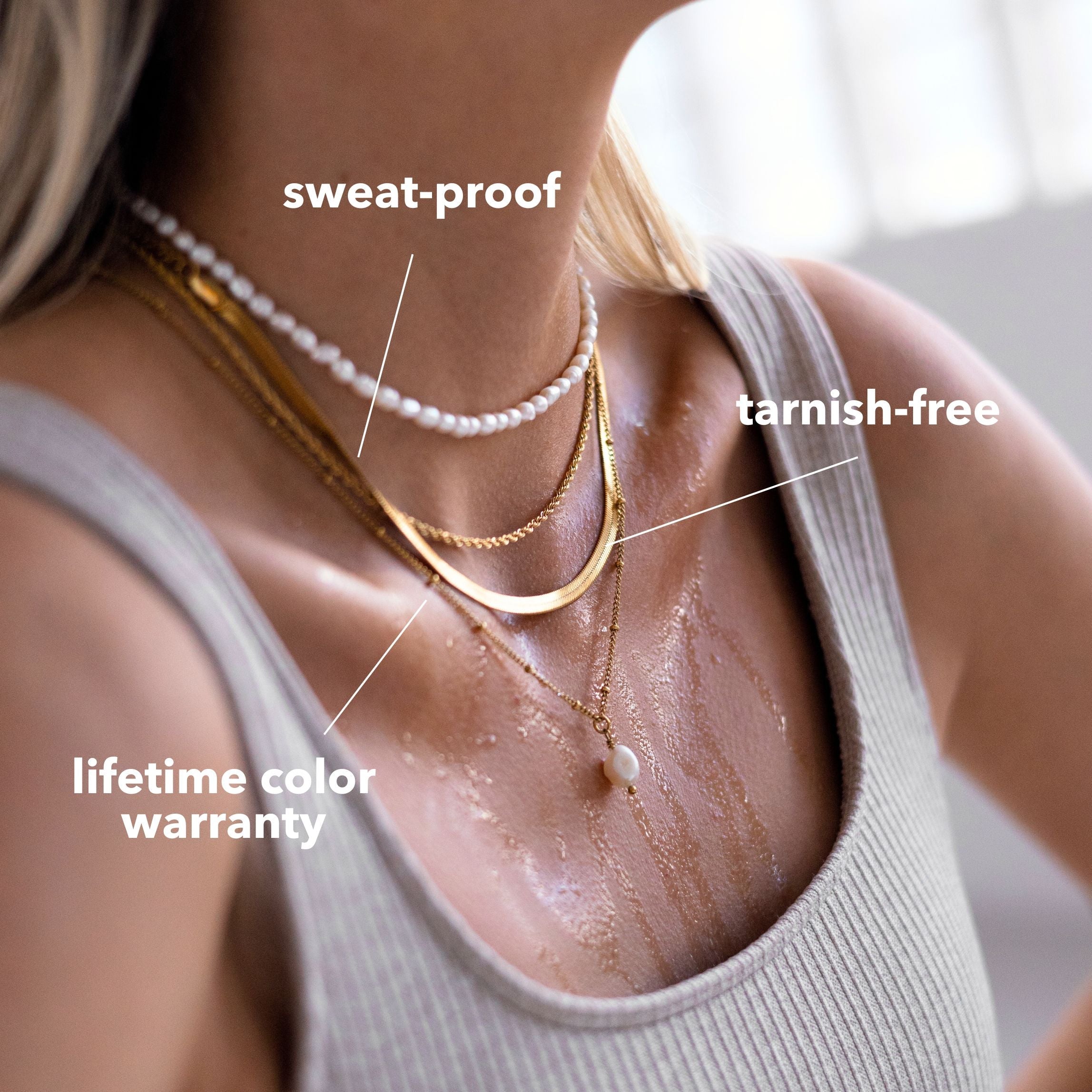 Anisa Baroque Pearl Pendant Necklace - Gold Accents