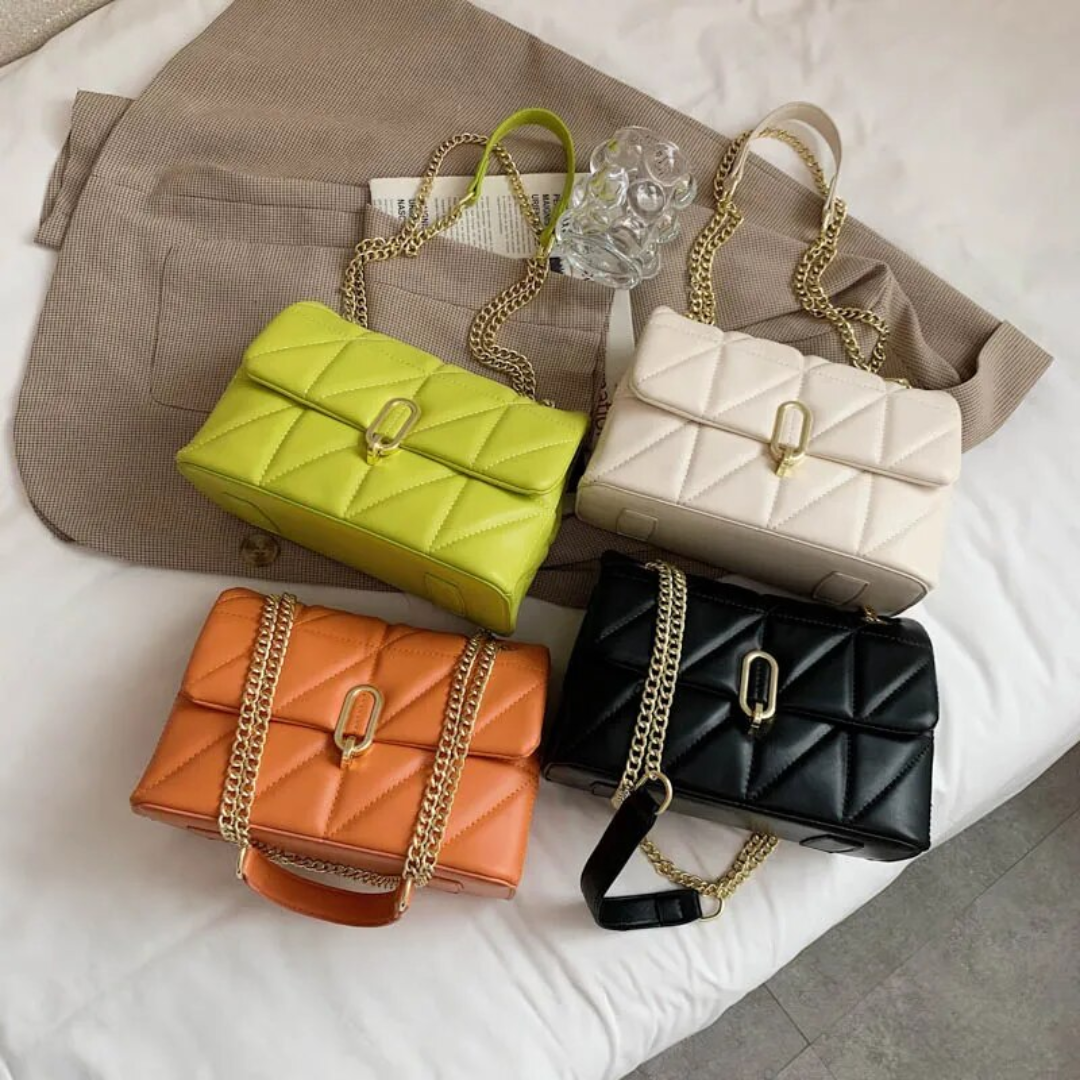SylvieBag - Quilted Handbag with Gold Chain Strap
