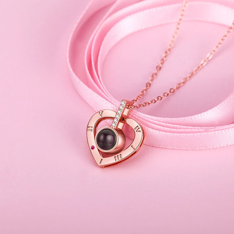 EternalLove Necklace - Heart Pendant with I Love You in 100 Languages