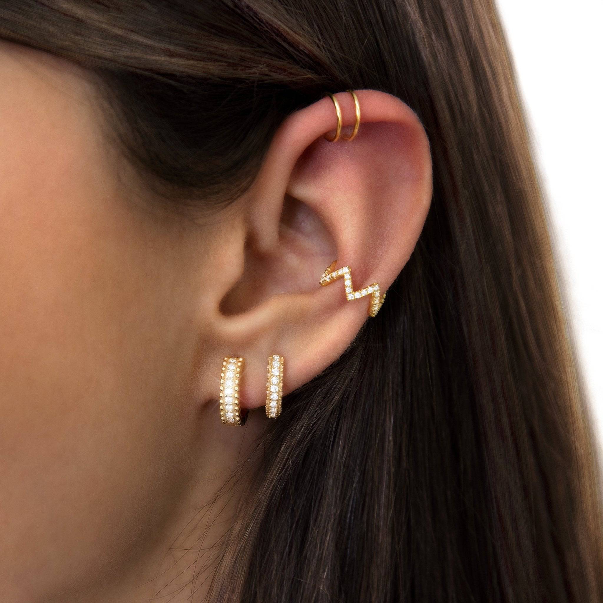 Elara - Sparkling Zirconia Hoop Earrings for Women