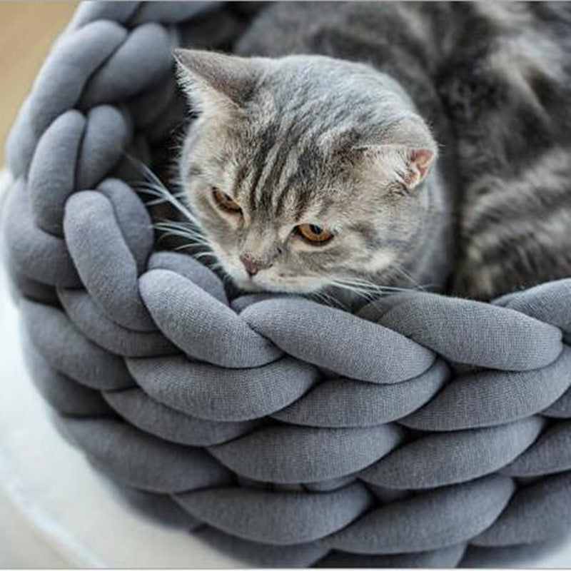 WoollyNest - Stylish Wool Pet Basket