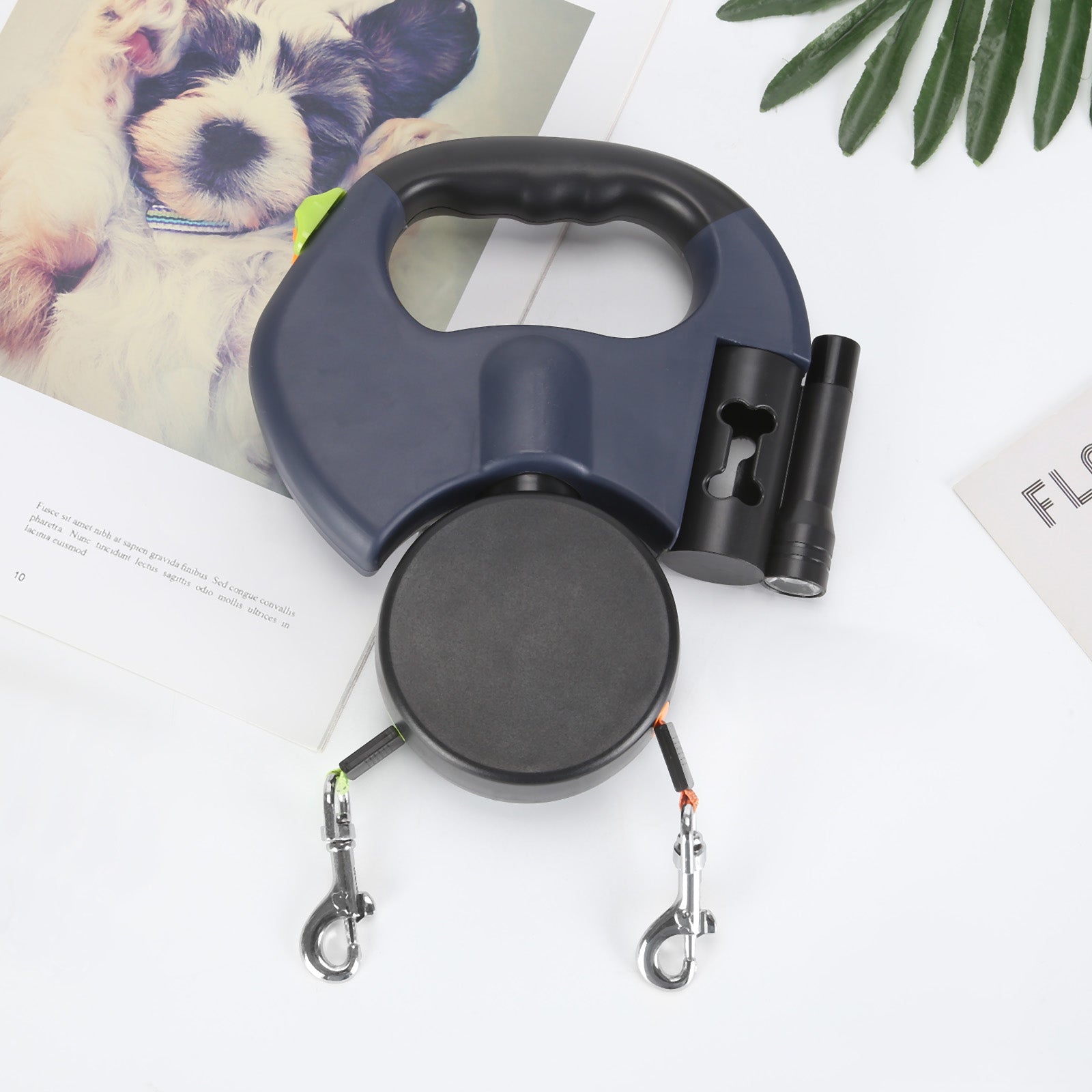 ProPet Duo - Retractable Double Dog Leash with Light