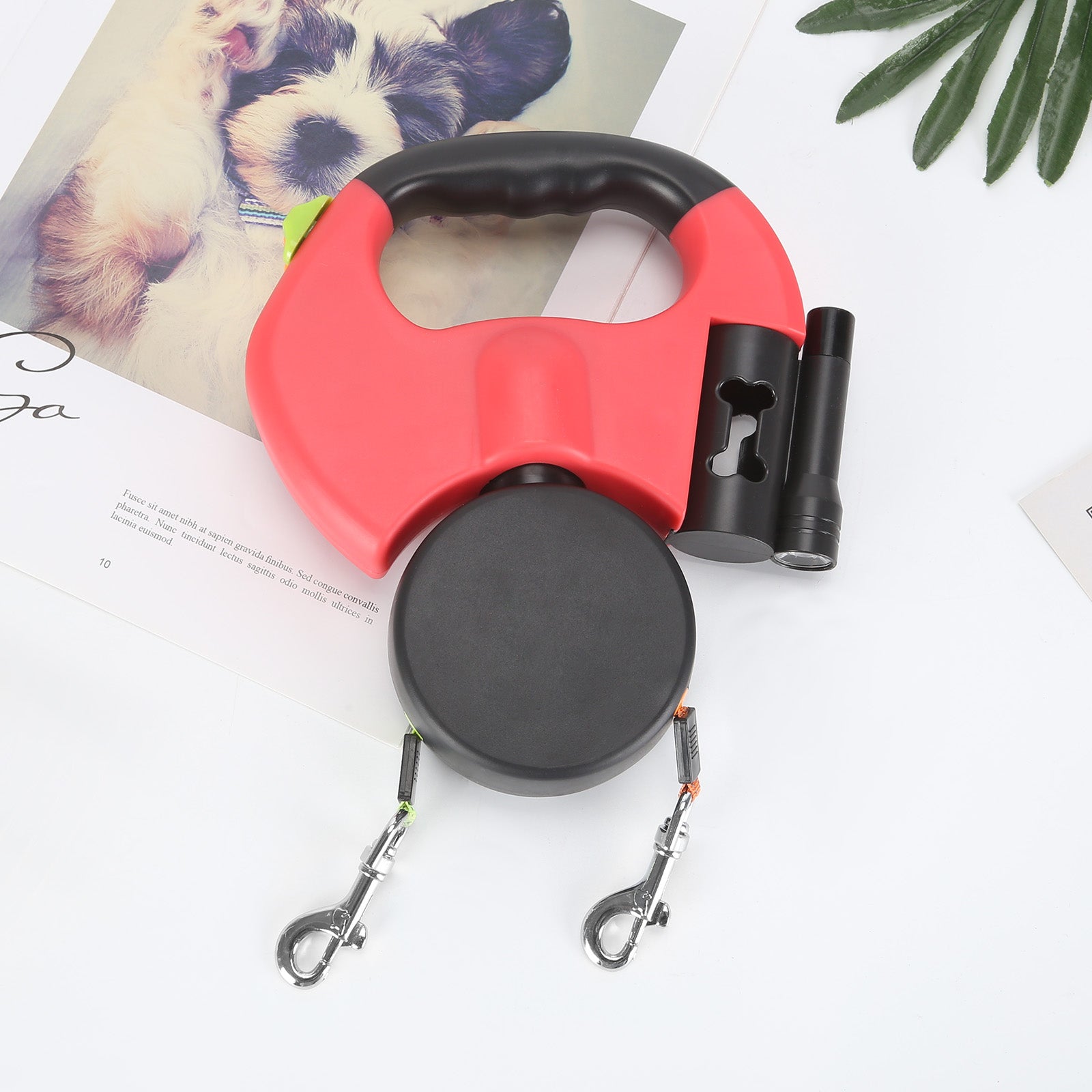 ProPet Duo - Retractable Double Dog Leash with Light